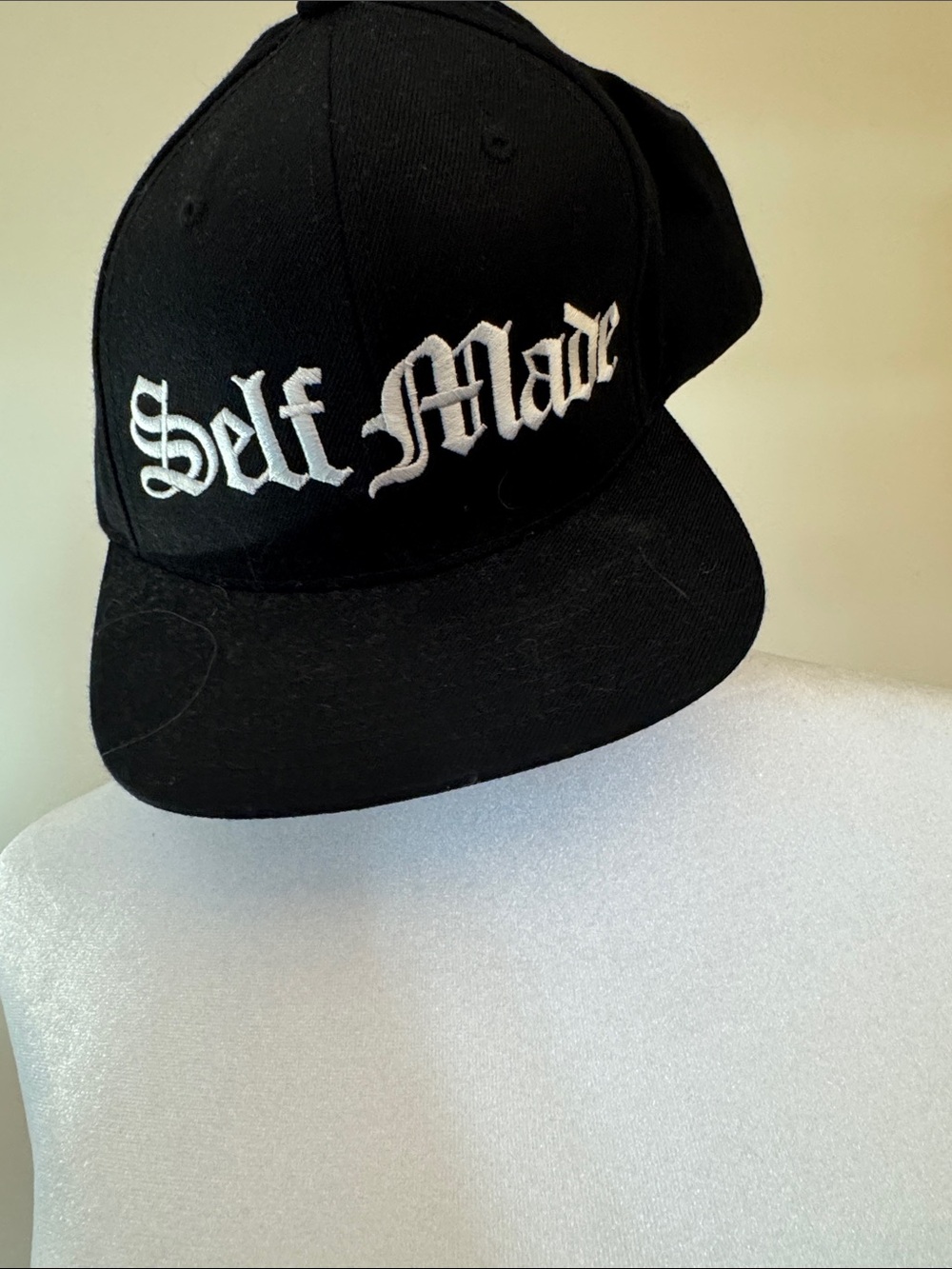 Self Made Black Snapback Hat - Bold Embroidered Logo